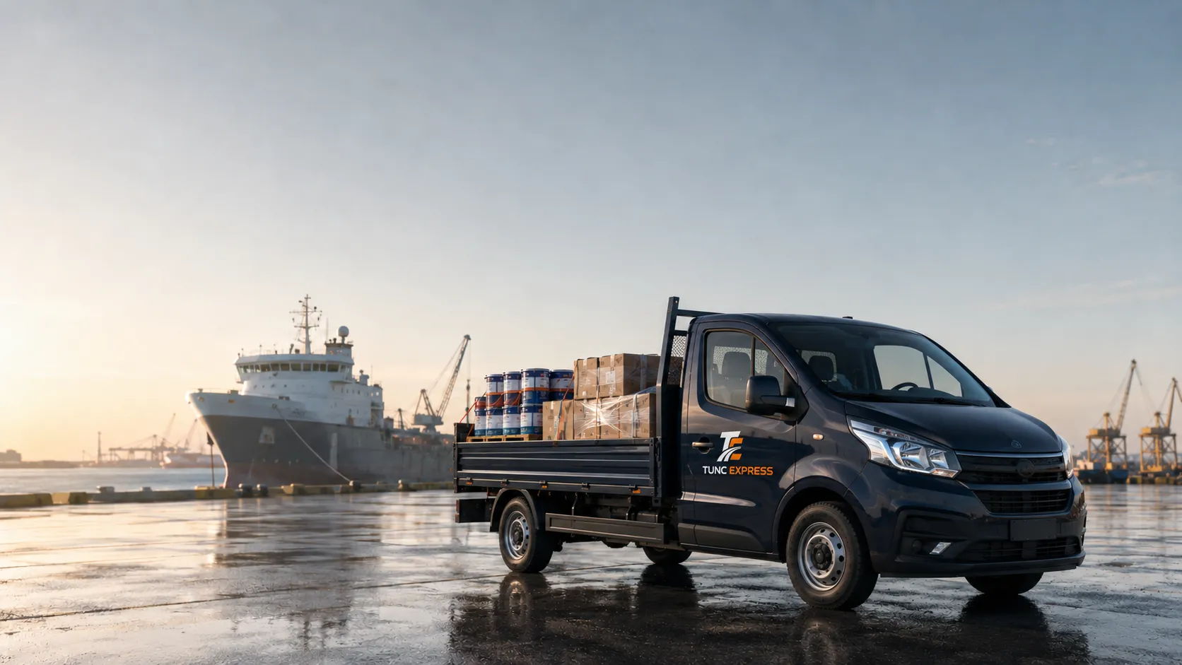Liman noktasında paketli kumanya ve kapalı boya ürünleri